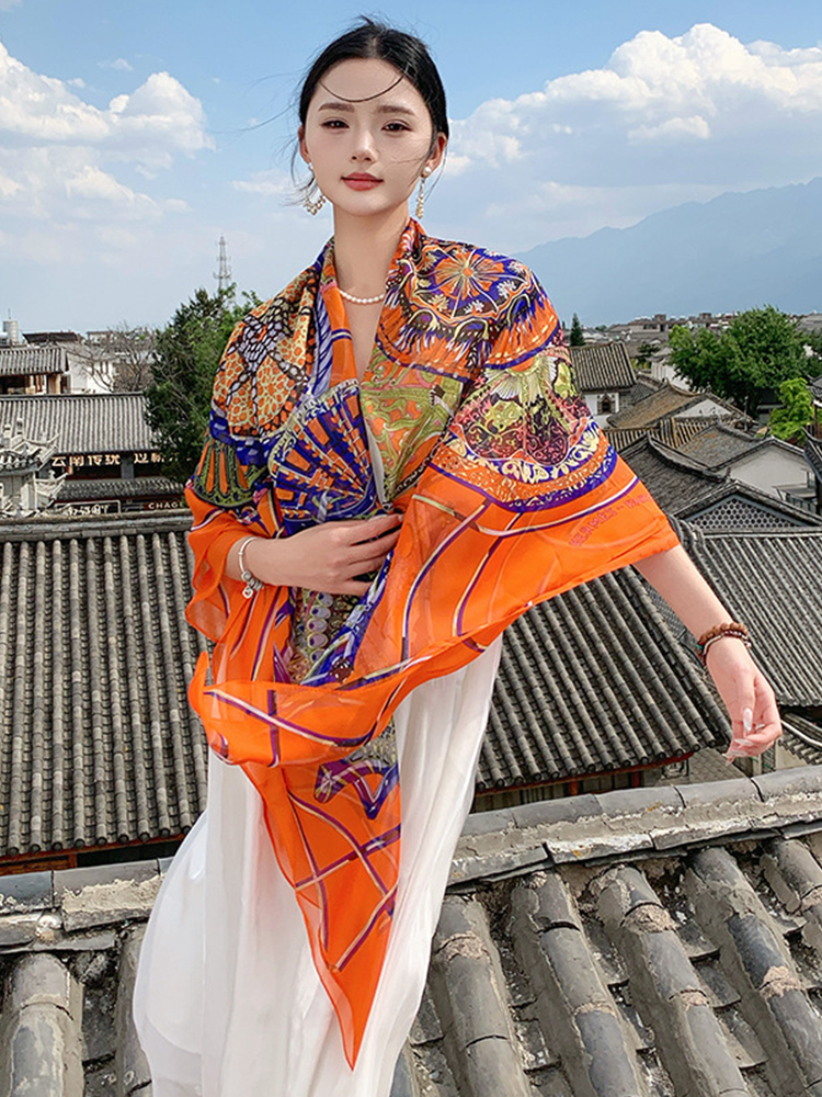 Sarong Pareo Wrap - New Elegant Women Silk Scarf Vacation