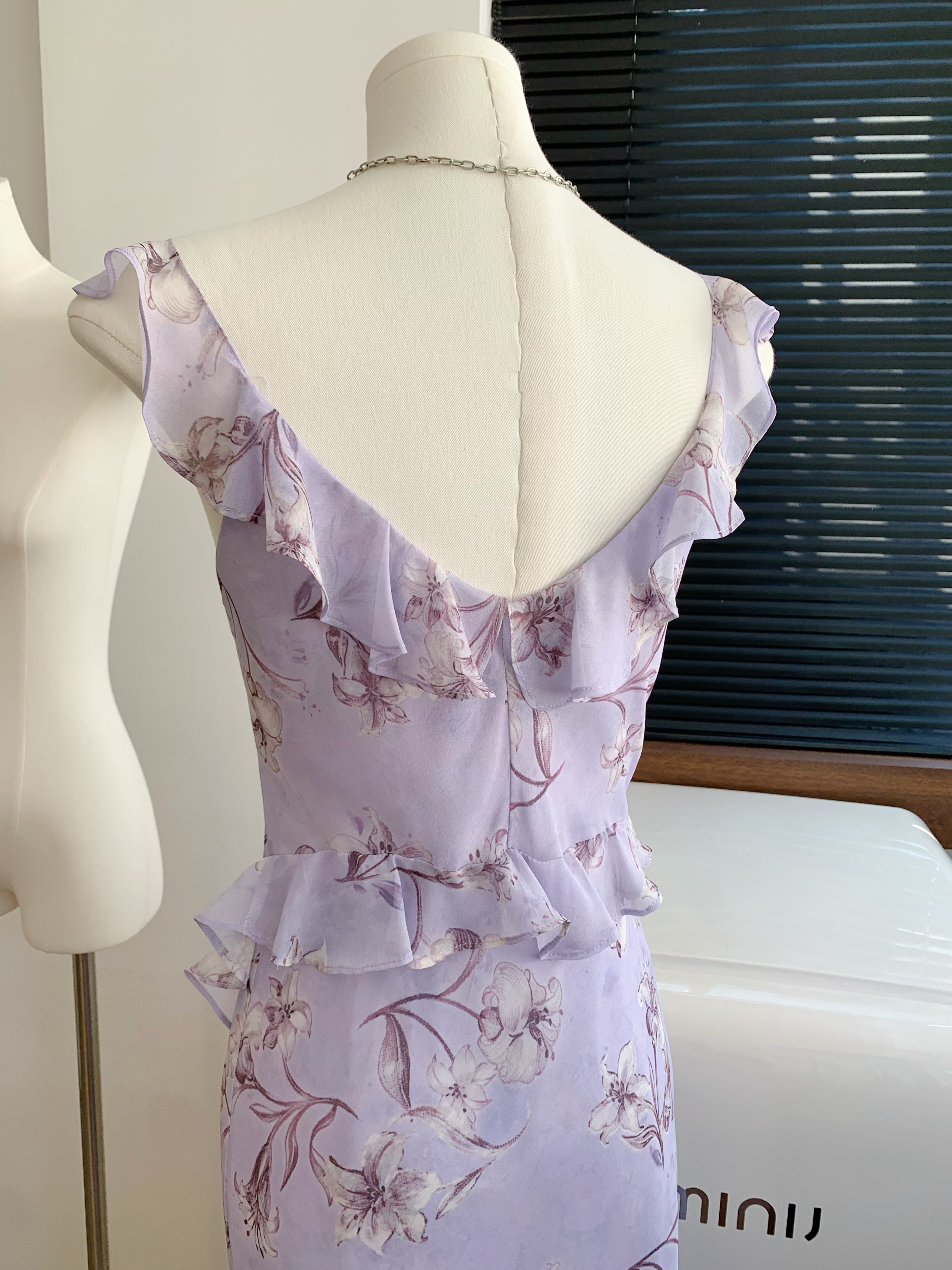Luckymana Floral Print Halter  - Sundress Midi Floral recension och pris