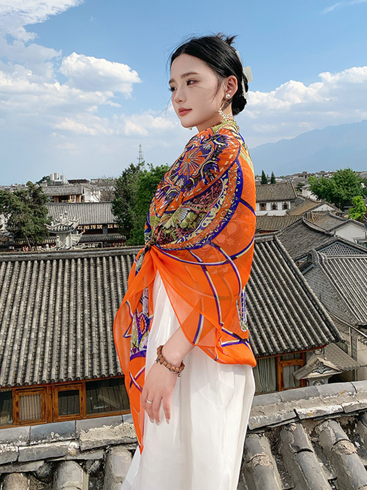 New Elegant Women Silk Scarf V - Sarong Pareo Wrap recension och pris
