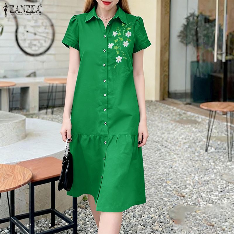 ZANZEA 2026 Summer Floral Prin - Sundress Midi Floral recension och pris