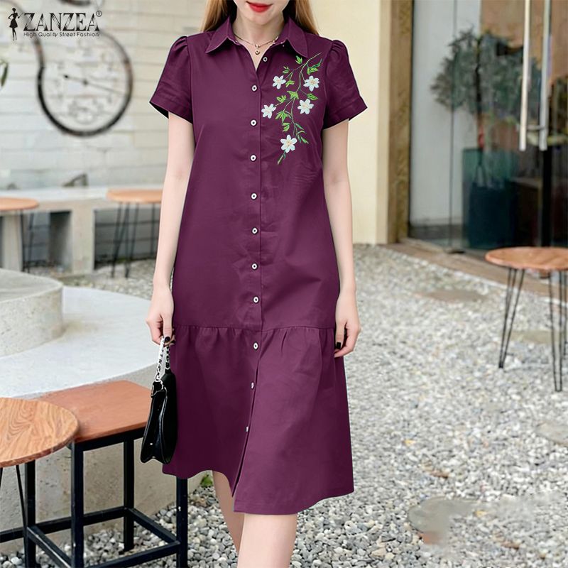 ZANZEA 2026 Summer Floral Prin - Sundress Midi Floral recension och pris