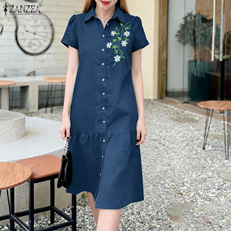 ZANZEA 2026 Summer Floral Prin - Sundress Midi Floral recension och pris