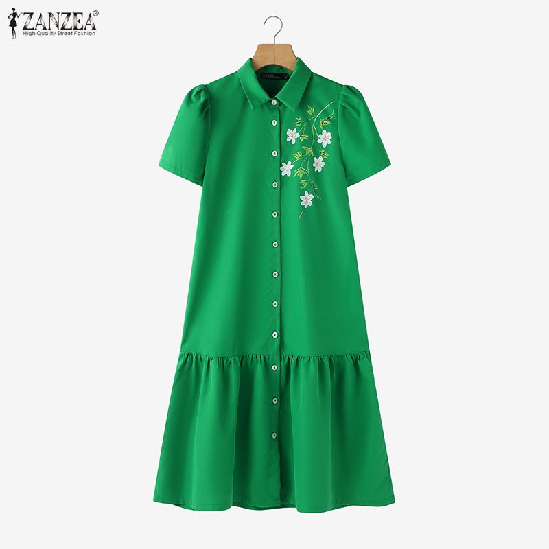 ZANZEA 2026 Summer Floral Prin - Sundress Midi Floral recension och pris