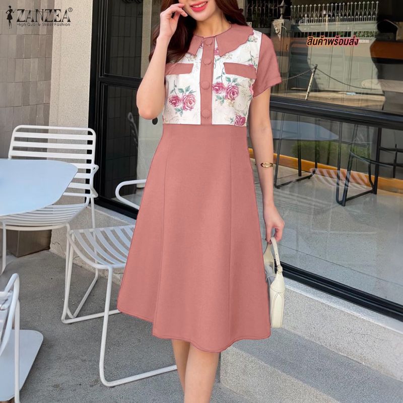 2026 ZANZEA Women Summer Sundr - Sundress Midi Floral recension och pris