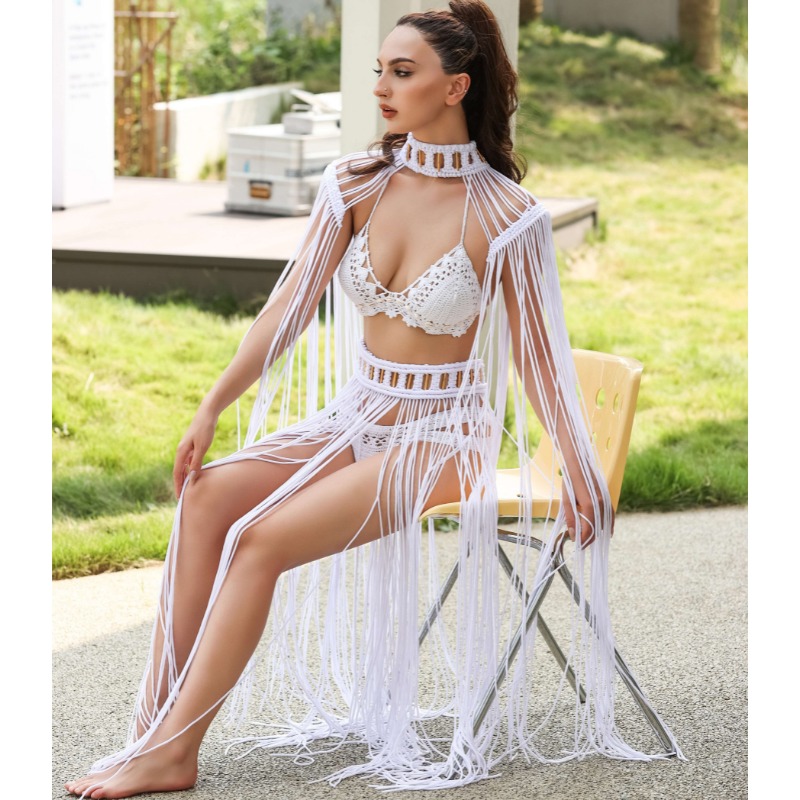 Tassel Hand Crochet Knitted Wo - Sarong Pareo Wrap recension och pris