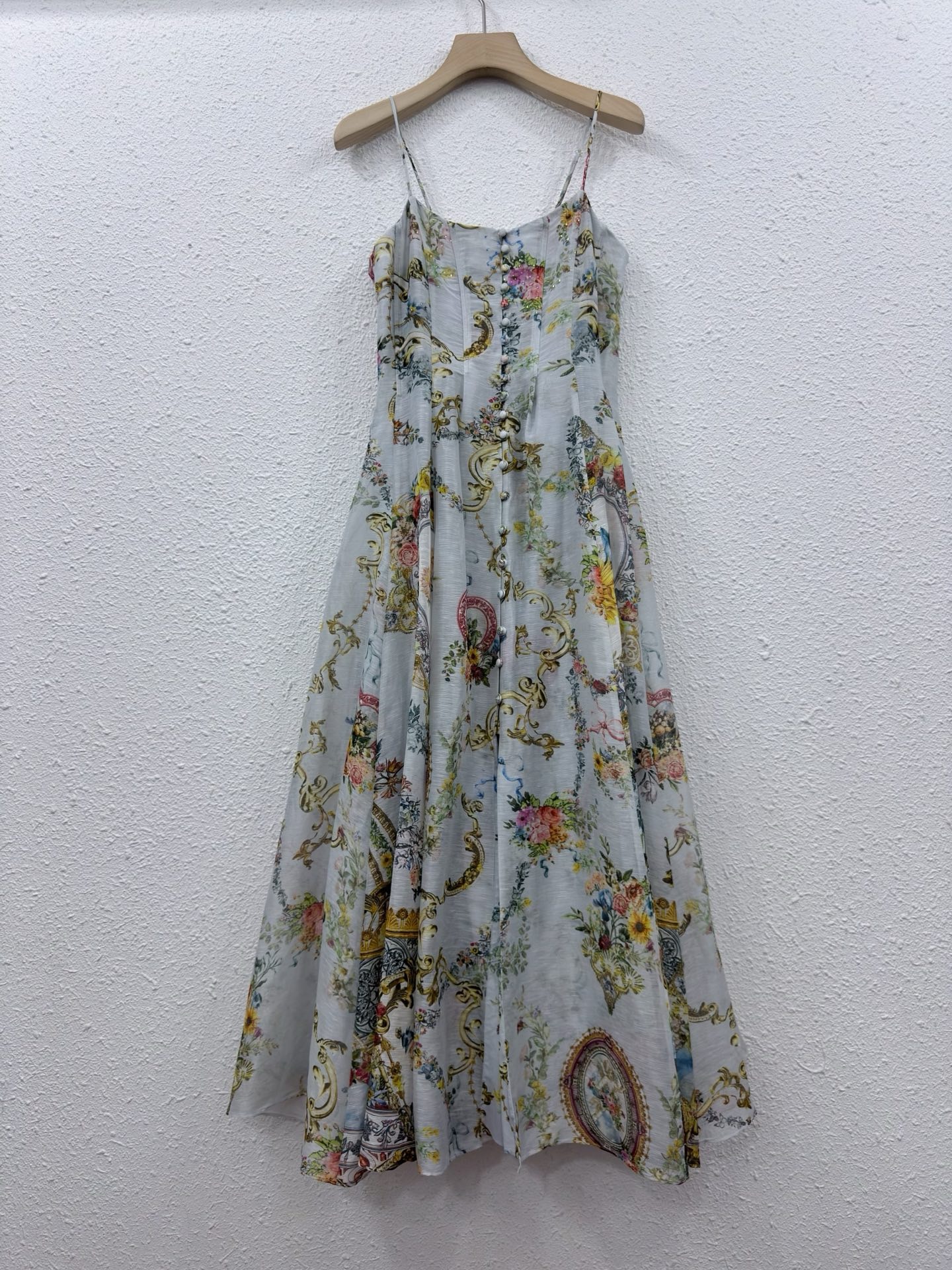 Silk Linen Baroque Floral Prin - Sundress Midi Floral recension och pris