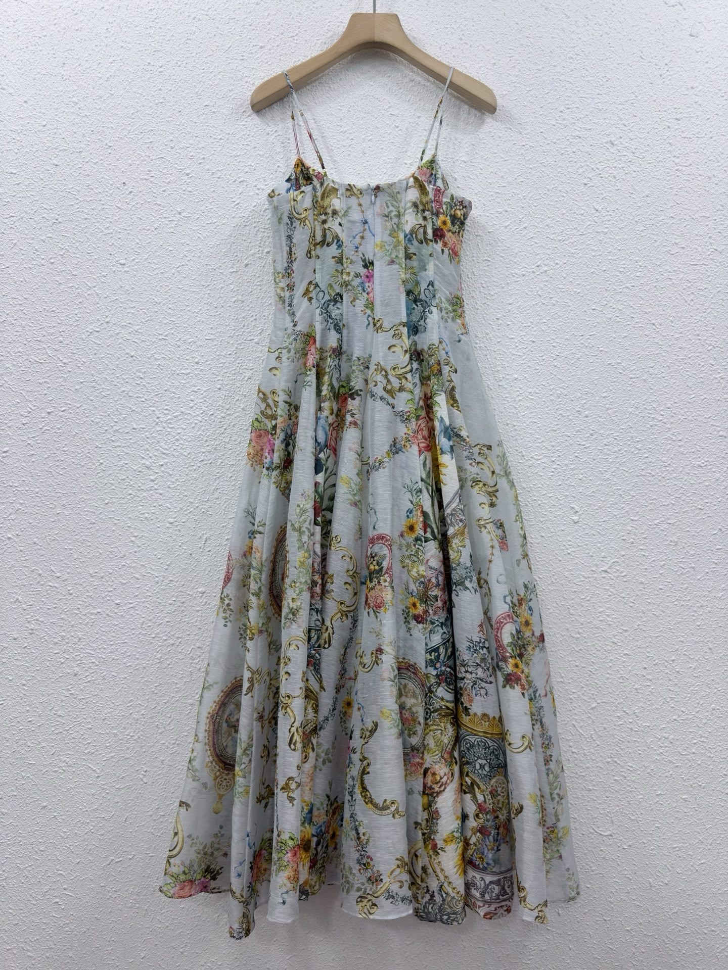 Silk Linen Baroque Floral Prin - Sundress Midi Floral recension och pris