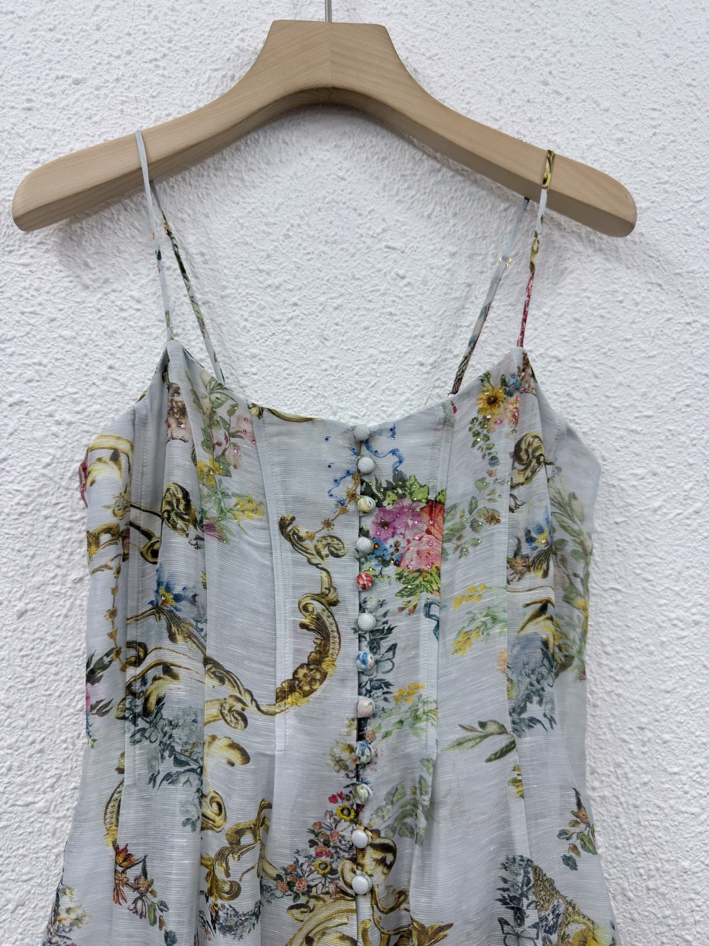 Silk Linen Baroque Floral Prin - Sundress Midi Floral recension och pris