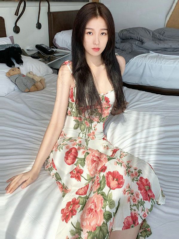 Silk Linen Women's White Flora - Sundress Midi Floral recension och pris
