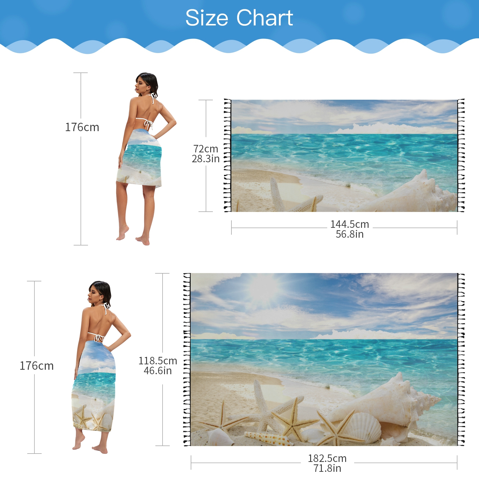 Sexy Women Chiffon Swimwear Pa - Sarong Pareo Wrap recension och pris