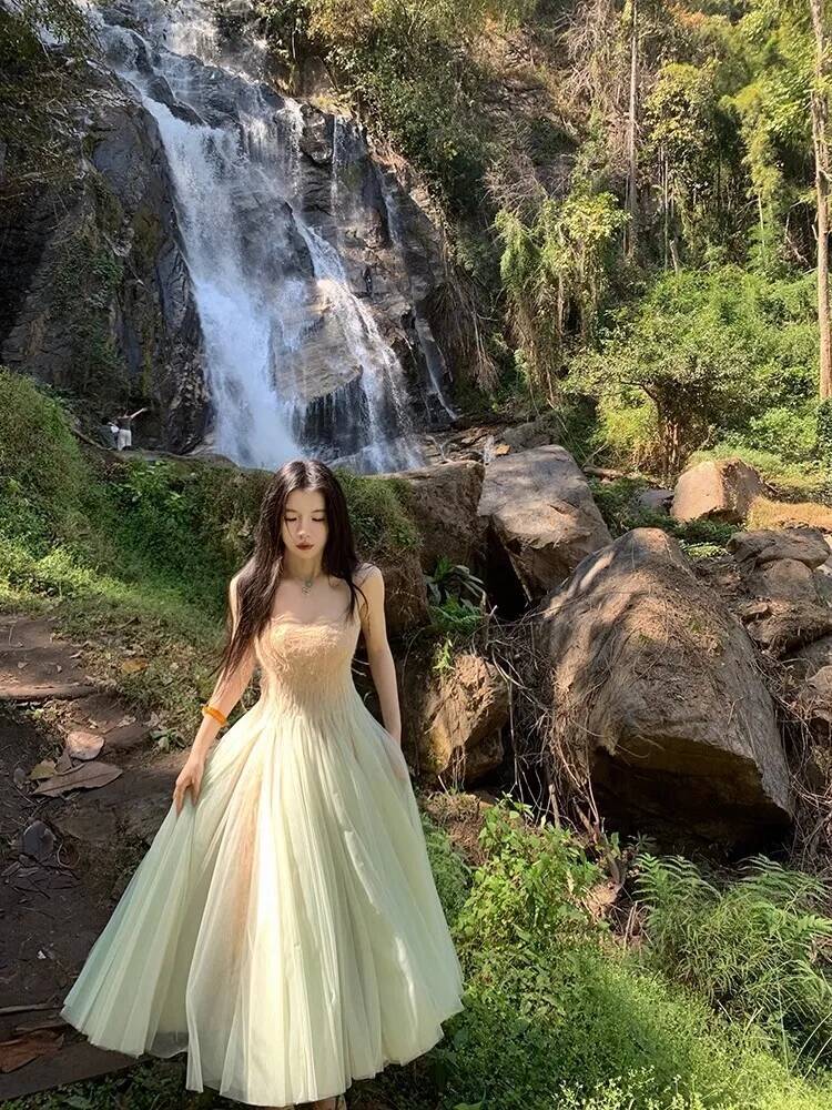 Luxury Princess Gauze Long Dre - Sundress Midi Floral recension och pris