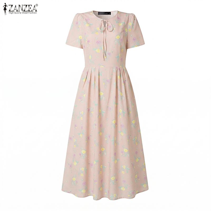 ZANZEA Summer Beach Sundress B - Sundress Midi Floral recension och pris